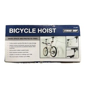 Storage Shop Bicycle Hoist Ceiling Pulley System Bike Storage 211-3277 Open Box